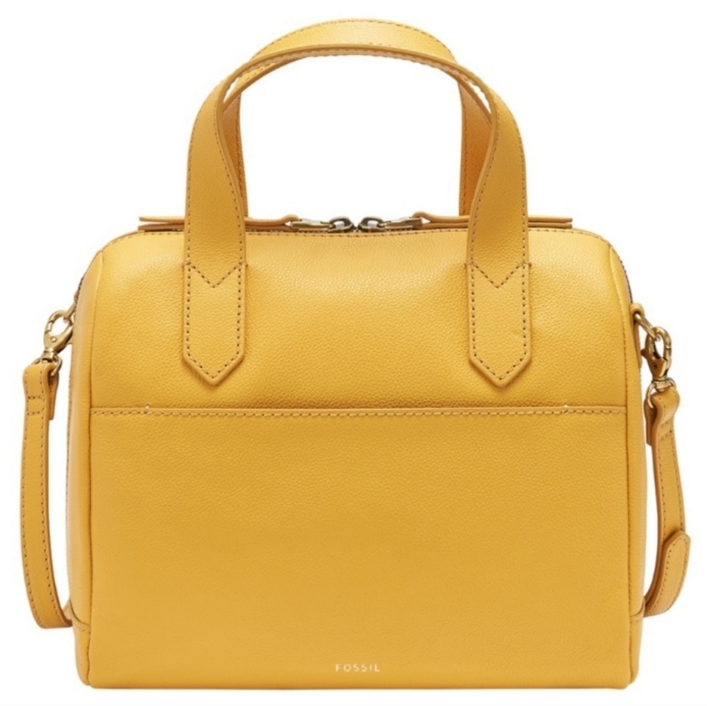 EUC | Fossil Sydney Leather Satchel - Mustard